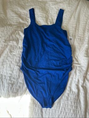 Old Navy Maternity Scoop Neck bodysuit in Cobalt Blue